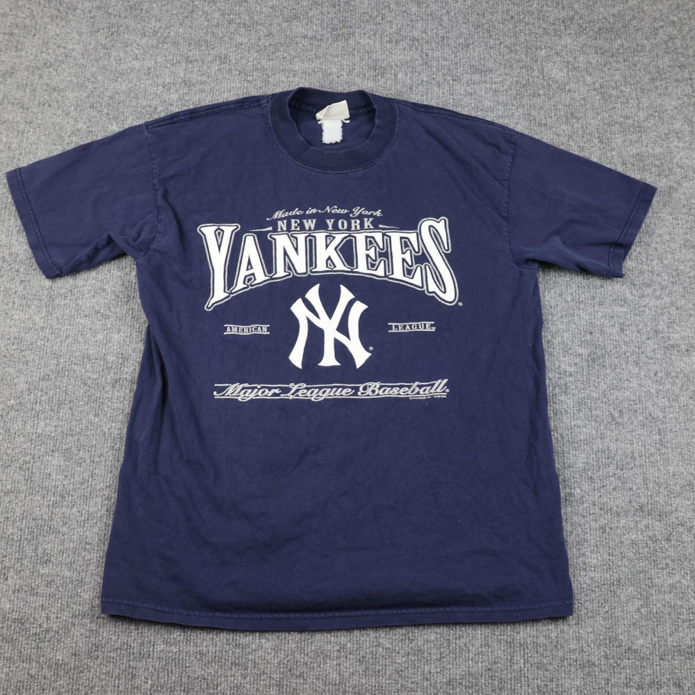 Vintage New York Yankees Shirt Mens Navy MLB Baseball Graphic T-Shirt Tee 2000s